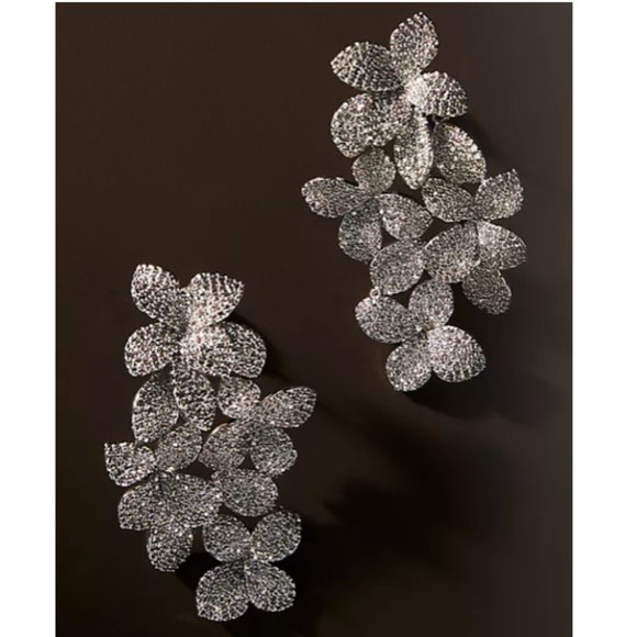 Anthropologie Silver Floral Earrings - Picture 12 of 12